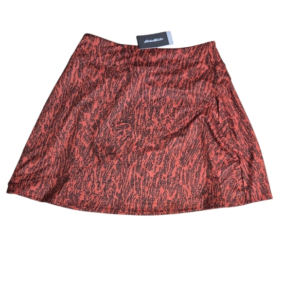 Eddie Bauer Kacey Athletic Skirt Red/orange Size Large Animal Print - Picture 1 of 10